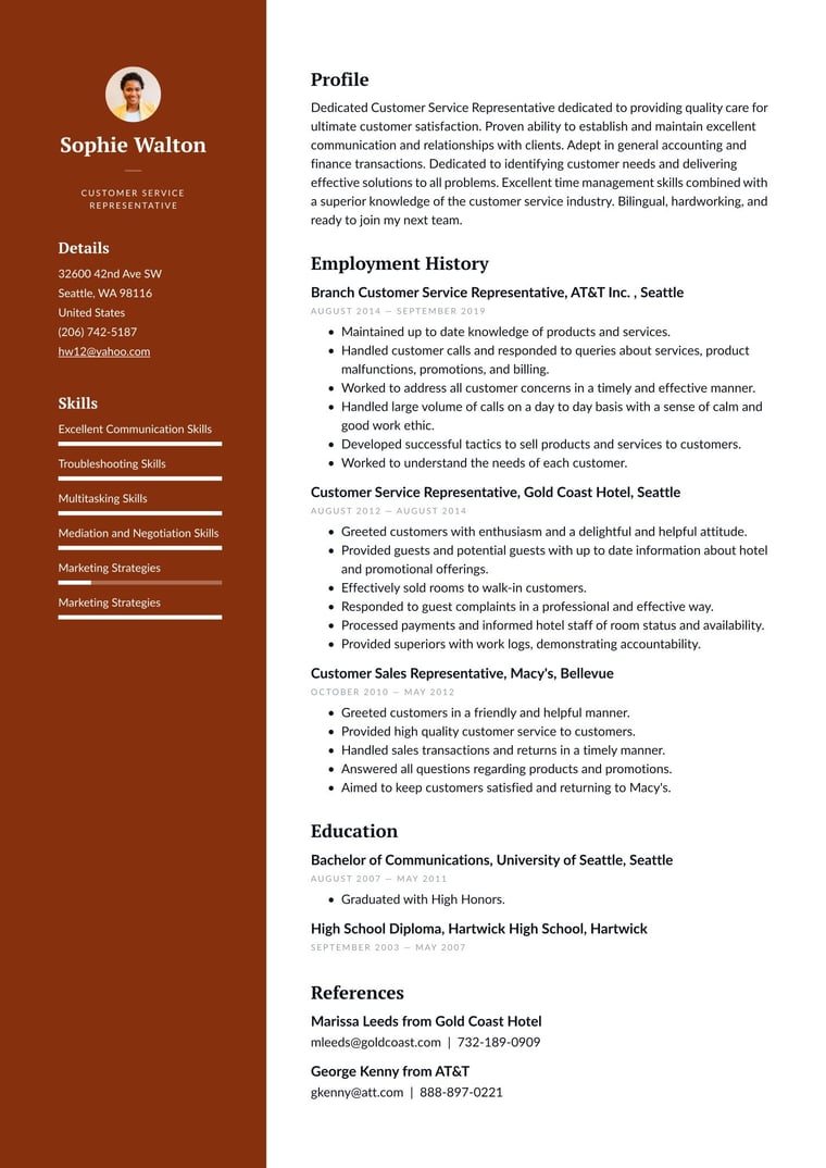 Template Preview 6 resume template preview